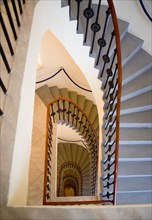 CZECH REPUBLIC, Bohemia, Prague, View down a spiral staircase