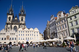 CZECH REPUBLIC, Bohemia, Prague, The Old Town Square with the Church of Our Lady before Tyn.