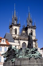 CZECH REPUBLIC, Bohemia, Prague, Statue of the Czech religious reformer Jan Hus in the Old Town