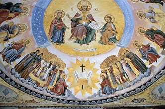 BULGARIA, Bachkovo, "Painting on ceiling in entrance to Church of Sveti Nikolai within monastery