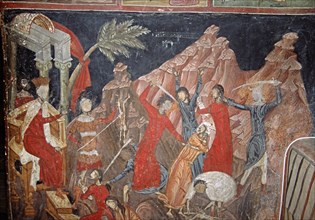 BULGARIA, Arbanassi, Fresco inside Church of the Nativity.