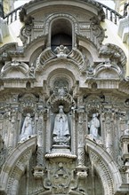 PERU, Lima, "San Francisco baroque church and monastery, facade."