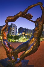 NORWAY, Oslo, Close-up of a sculpture in Bryggetorget on Aker Brygge.