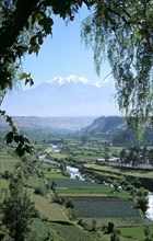 PERU, Arequipa, "Chachani Mountain, River Chili and valley."