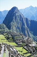 PERU, Cusco Department, Machu Picchu, "Inca ruins, terraces and Huayna Picchu."