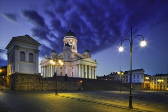 FINLAND, Helsinki, "The Tuomiokirkko (Lutheran Cathedral) in Senate Square during the ""White