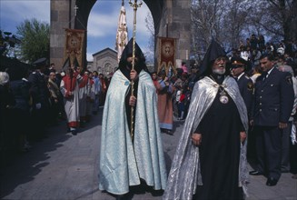ARMENIA, Echmiadzin, Easter procession of Armenian Apostolic (Orthodox) church.