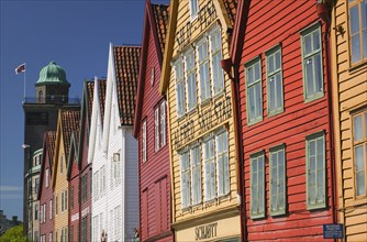 NORWAY, Bergen, "Close-up of the ancient gables of Bryggen, the old medieval quarter of the city. "