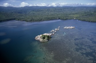 PACIFIC ISLANDS, Melanesia, Solomon Islands, "Malaita Province, Lau Lagoon, Foueda Island.  Aerial