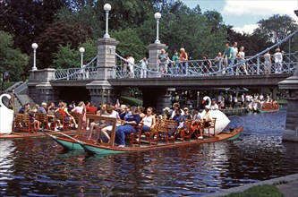 USA, Massachusetts, Boston, "Swan boat, Boston Public Garden"