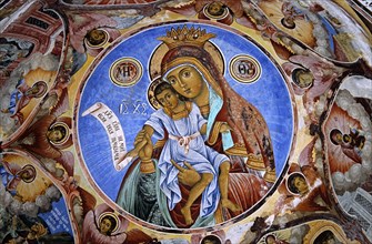 BULGARIA, Rila, "Fresco, Nativity Church, Rila Monastery."