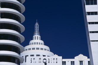 USA, Florida, Miami, "South Beach. Old meets new; Art Deco and modern architecture, including St