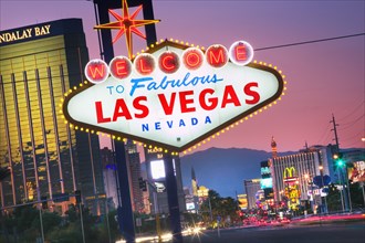 USA, Nevada, Las Vegas, "The world famous Welcome to Fabulous Las Vegas sign on Las Vegas