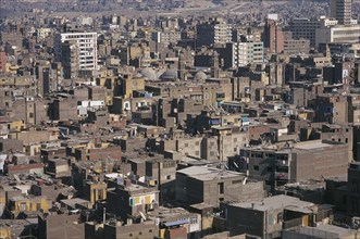 EGYPT, Cairo Area, Cairo, Elevated view over city rooftops