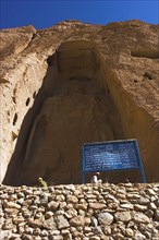 AFGHANISTAN, Bamiyan Province, Bamiyan , Empty niche in cliffs where the famous carved small Buddha