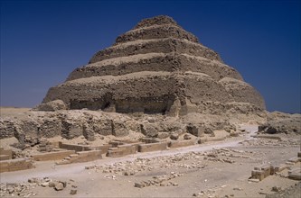 EGYPT, Cairo Area, Saqqara, Step Pyramid of Djoser built for 3rd Dynasty King Djoser by architect