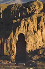 AFGHANISTAN, Bamiyan Province, Bamiyan, View of Bamiyan valley showing cliffs with empty niche