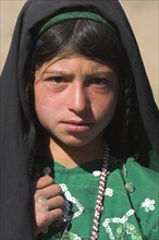 AFGHANISTAN, Ghor Province, Pal-Kotal-i-Guk, "Aimaq nomad camp, Aimaq girl