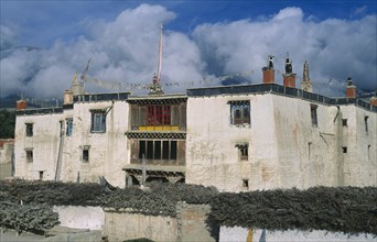 NEPAL, Mustang, Lo Manthang, "Present palace of King Jigme Palbar Bista.  Exterior with flat roof,
