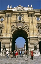 HUNGARY, Budapest, "Castle and Palace complex, inner courtyard, Castle Hill District."