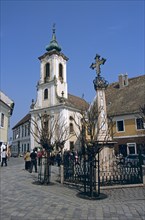 HUNGARY, Szentendre, "Blagovestenska Church (Serbian Orthodox Church), Main Square."