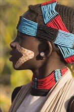 ETHIOPIA, Lower Omo Valley, Tumi, "HamerJumping of the Bulls initiation ceremony, Hamer girl"