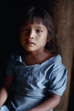 COLOMBIA, North West Amazon, Tukano Indigenous People, Portrait of young Makuna girl at the