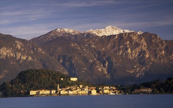 ITALY, Lombardy, Lake Como, Ballagio.  View across Lake Como towards distant town of Ballagio