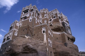 YEMEN, Wadi Dhahr, Dar al-Hajar. Rock Palace built in the 1930’s by Iman Yahya