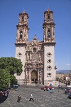 MEXICO, Guerrero, Taxco, "Iglesia de Santa Prisca, Santa Prisca Church, Plaza Borda. Zocalo"