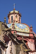 MEXICO, Guerrero, Taxco, "Dome, Iglesia de Santa Prisca, Santa Prisca Church, Plaza Borda, Zocalo"