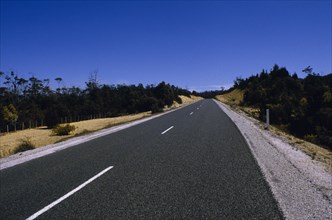 AUSTRALIA, Tasmania, Transport, Deserted tarmac road in the countryside.