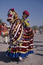 INDIA, Rajasthan, Jaipur, Horse dancer at the Jaipur Heritage Festival