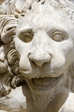 MALTA, Valletta, Stone lion in the Upper Barrakka Gardens