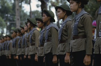 VIETNAM, War, Line of Viet Cong female soldiers.