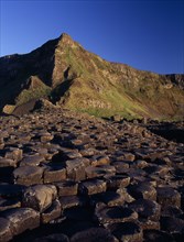 NORTHERN IRELAND, County Antrim, Giants Causeway, Interlocking basalt stone columns left by