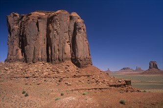 USA, Arizona , Monument Valley, The Mittens seen from North Window viewpoint on the drive
