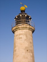 ENGLAND, West Sussex, Shoreham-by-Sea, Lighthouse on Kingston Beach next to Shoreham Harbour