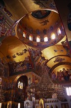 GREECE, Ionian Islands, Cephalonia, St Gerasimou Monastery interior.