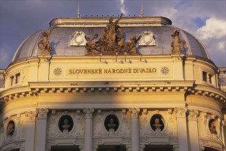 SLOVAKIA, Bratislava, "Slovenske Narodne Divadlo, the Slovak National Theatre.  Detail of facade