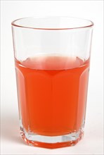 DRINK, Soft Drinks, Sugar, Soda glass containing light red soft drink