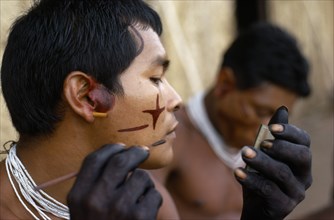 COLOMBIA, North West Amazon, Tukano Indigenous Tribe, "Barasana men (sub group of Tukano)
