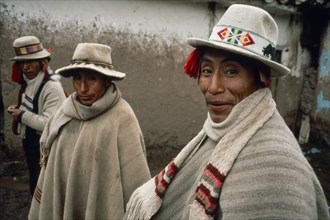 20088968 PERU People Men Canas and Chumbivilcas men in traditional dress.
