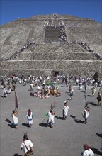 MEXICO, Mexico State, Teotithuacan, "Indians entertaining, Pyramid of the Sun, Piramide del Sol,
