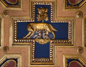 ITALY, Lazio, Rome, Capitoline Museum Palazzo dei Conservatori Ceiling caisson depicting Romulus