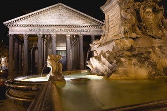 ITALY, Lazio, Rome, Piazza della Rotonda The marble fountain designed in 1578 by Giacomo Della
