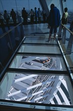 ENGLAND, Hampshire, Portsmouth, "Gunwharf Quays. The Spinnaker Tower. Interior at top of tower with