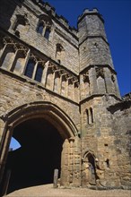 ENGLAND, East Sussex, Battle, Battle Abbey. Part view of the The Gatehouse