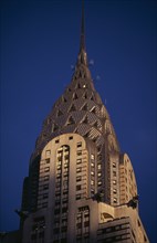 USA, New York, New York City, Part view of the Chrysler Building from Lexington Avenue.  Steel