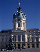 GERMANY, Berlin, Charlottenburg Palace. Exterior section of dome and clock seen from the courtyard
